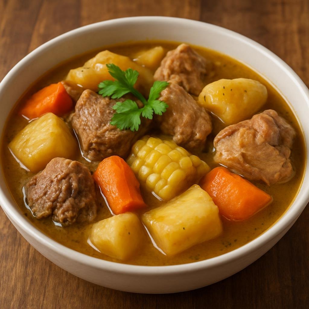 Entree: Dominican Republic – Southern Culinary Region – Sancocho (Hearty Dominican stew of mixed meats and root vegetables simmered until tender) recipe