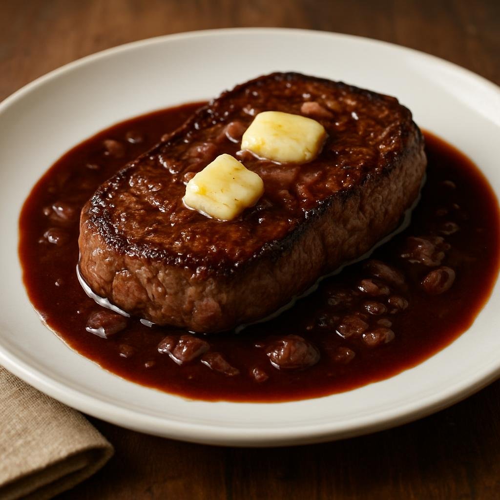 Entree: France – Bordeaux / Aquitaine – Grillade Bordelaise (Grilled beef steaks served with a reduced Bordeaux red-wine and shallot sauce finished with marrow and butter) recipe