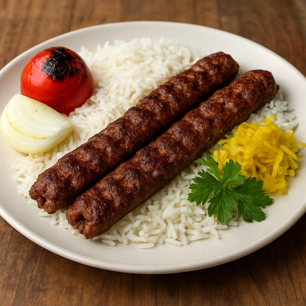 Entree: Iran – Isfahan – کباب کوبیده ➤ Kabāb Kūbideh (Skewered seasoned ground meat kebabs grilled over charcoal or high heat) recipe