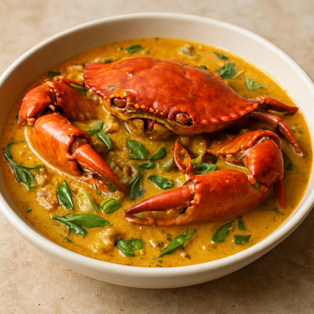 Entree: Australia – Northern Territory – Mud Crab with Coconut (Mud crab cooked in a fragrant coconut curry with tropical aromatics) recipe