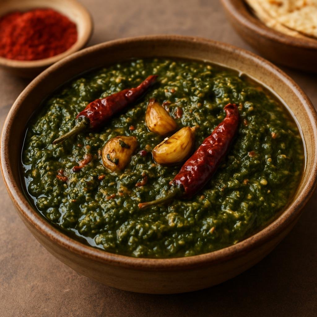 Entree: Pakistan – Kashmir / Gilgit-Baltistan – کشمیری ساگ ➤ Kashmiri Saag (Slow‑cooked leafy greens seasoned with Kashmiri spices and aromatics) recipe