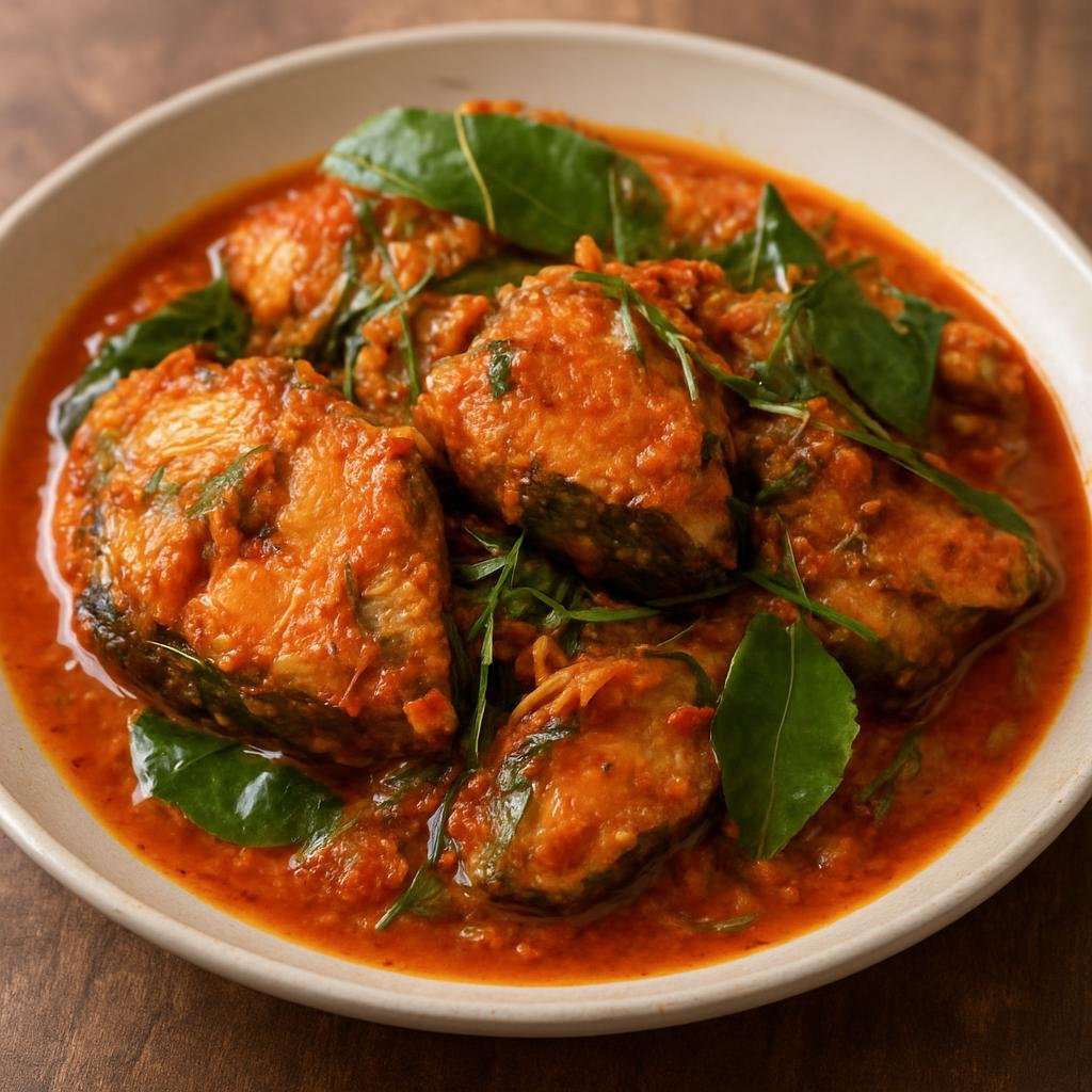 Entree: Thailand – Northeastern Isan – ผัดเผ็ดปลาดุก ➤ Phat Phet Pla Duk (Spicy Isan-style stir-fried catfish with red curry paste, kaffir lime and fresh herbs) recipe
