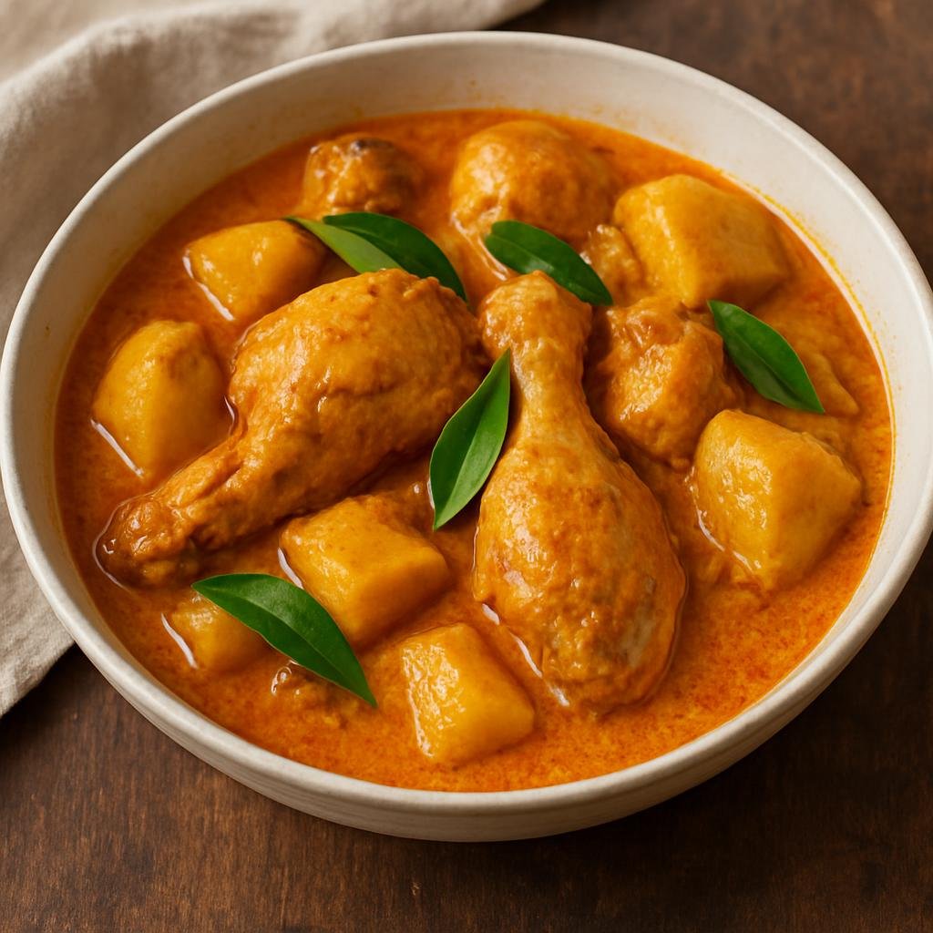 Entree: Singapore – Peranakan Singapore – Peranakan Curry Chicken (Peranakan-style coconut curry of chicken and potatoes scented with a blended rempah paste) recipe