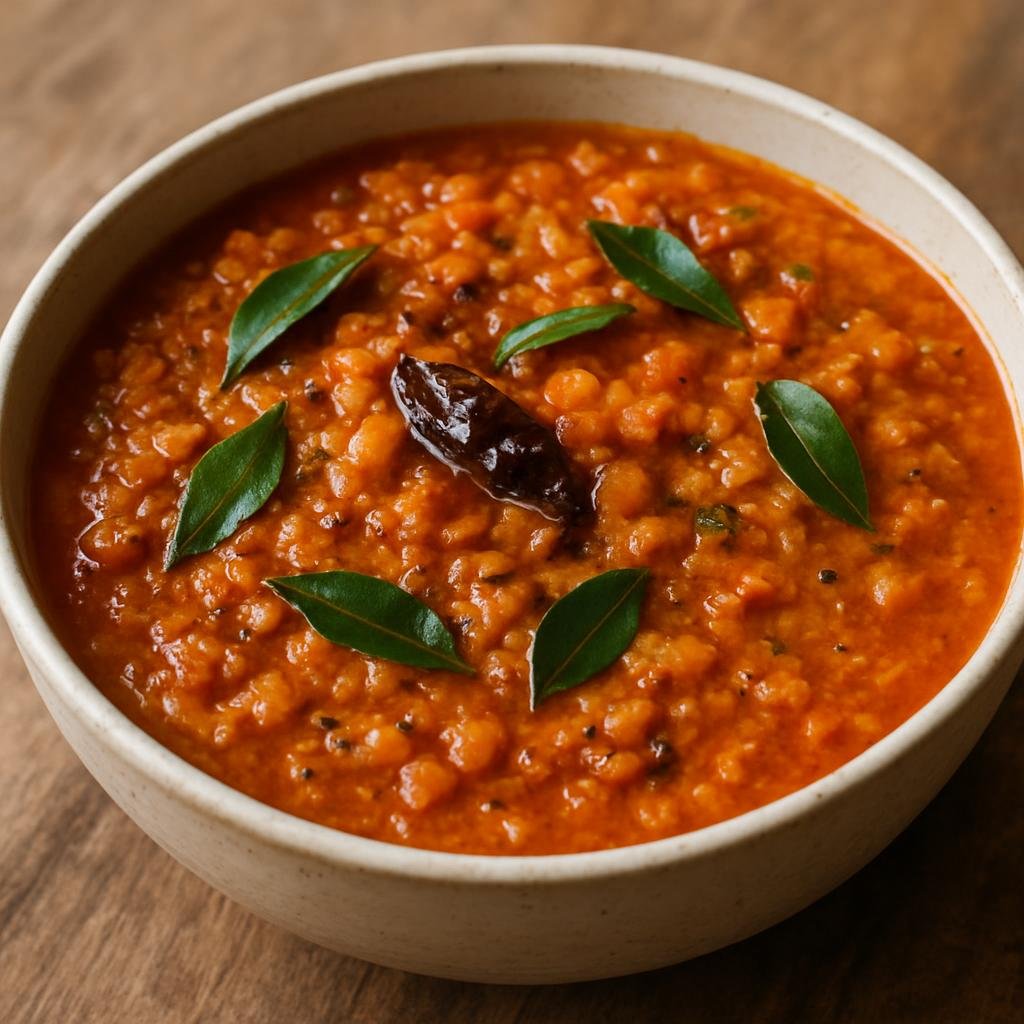 Entree: Sri Lanka – Southern Coast – පරිප්පු කරි ➤ Parippu Kari (Coconut-simmered spiced red lentils in a classic Sri Lankan curry style) recipe