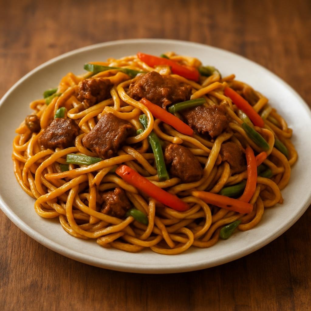 Entree: French Guiana – Southern Culinary Region – Bami (Stir-fried egg noodles with seasoned meat and vegetables) recipe