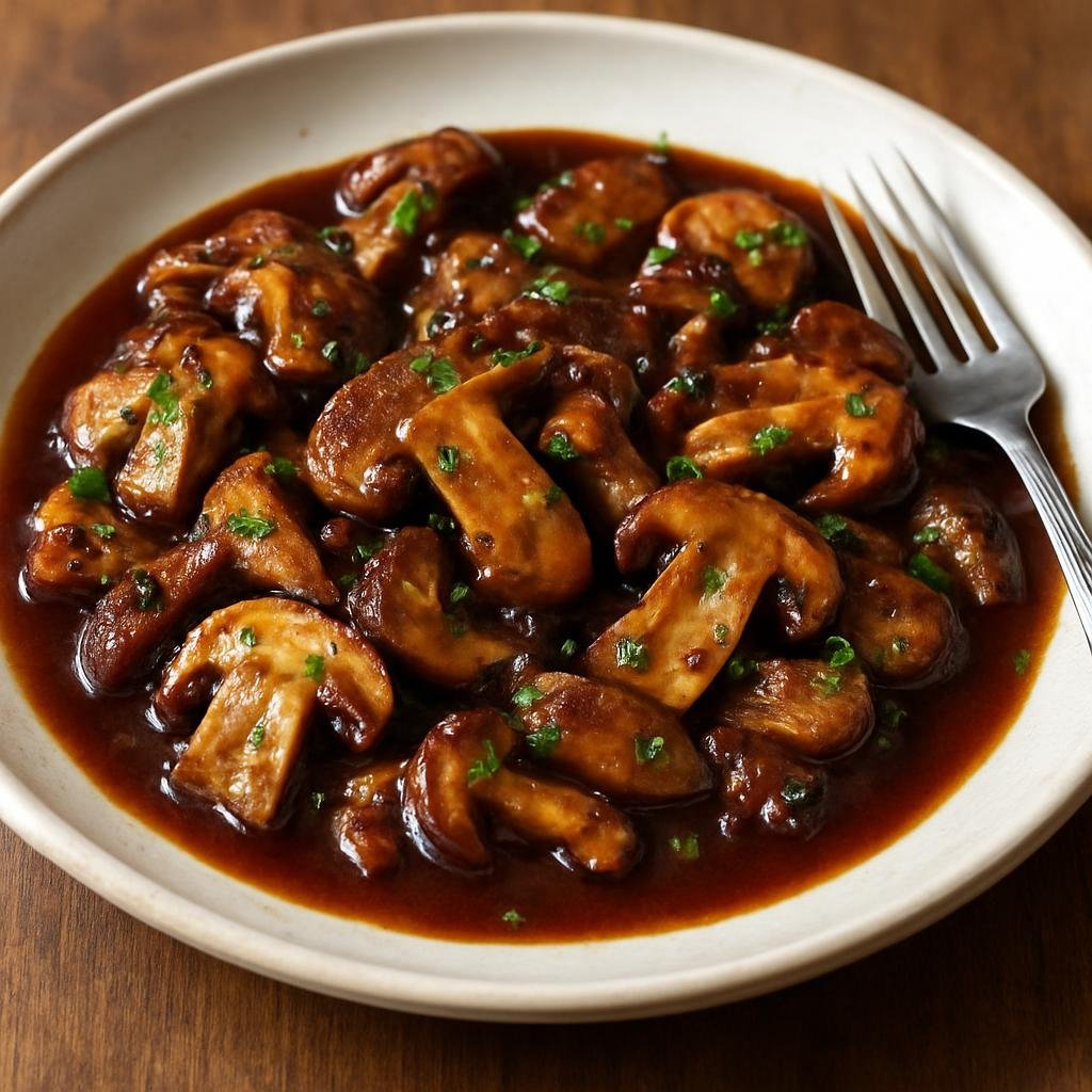 Entree: France – Bordeaux / Aquitaine – Cèpes à la Bordelaise (Wild porcini mushrooms sautéed and finished in a Bordelaise-style red wine, shallot and butter sauce) recipe