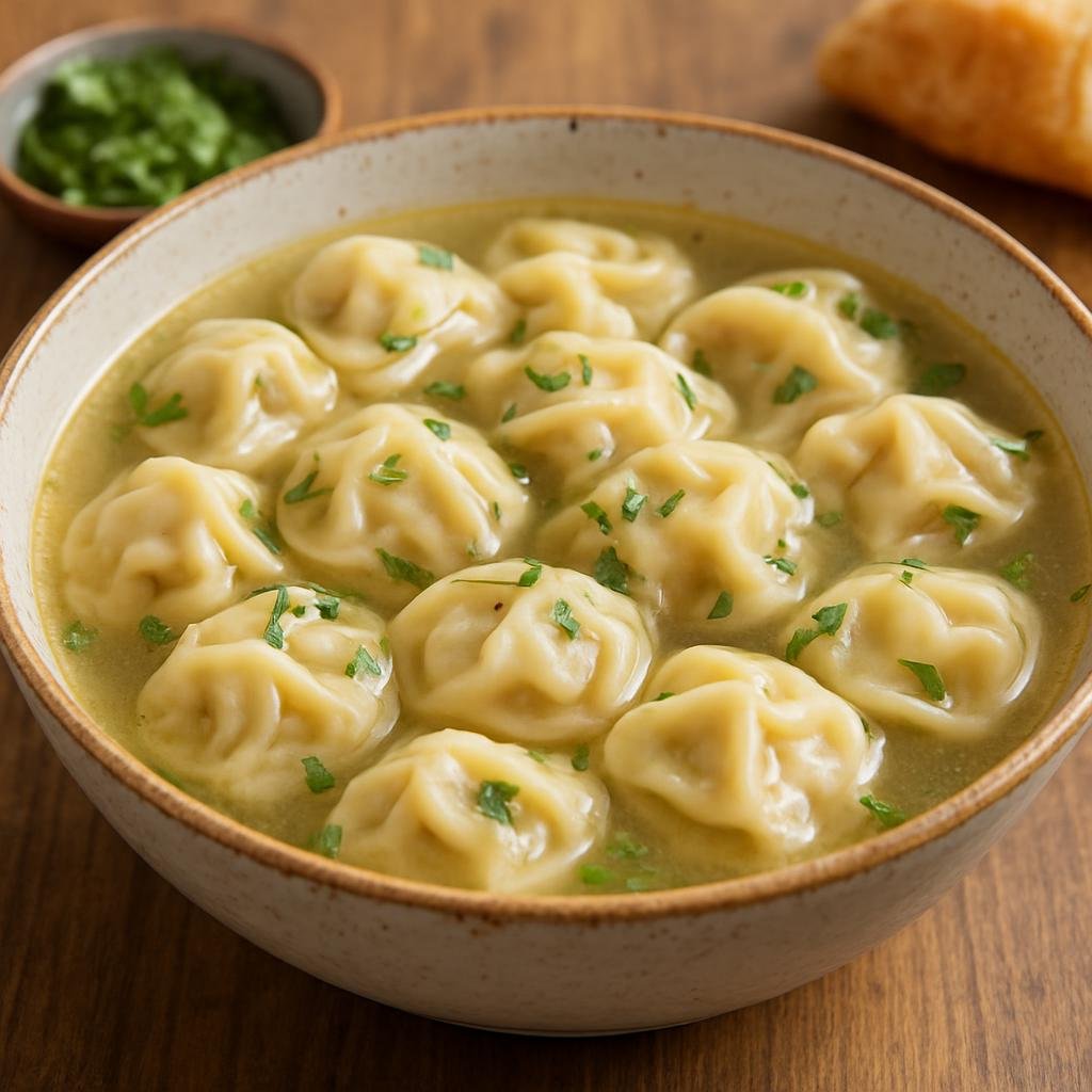 Entree: Uzbekistan – Samarkand – Чучвара ➤ Chuchvara (Small Uzbek meat-filled dumplings typically boiled and served in broth) recipe