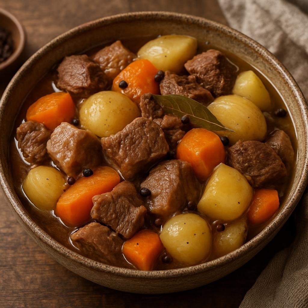 Entree: Finland – Southern Finland – Karjalanpaisti (Hearty slow-baked Karelian meat stew of beef and pork with root vegetables and whole spices) recipe