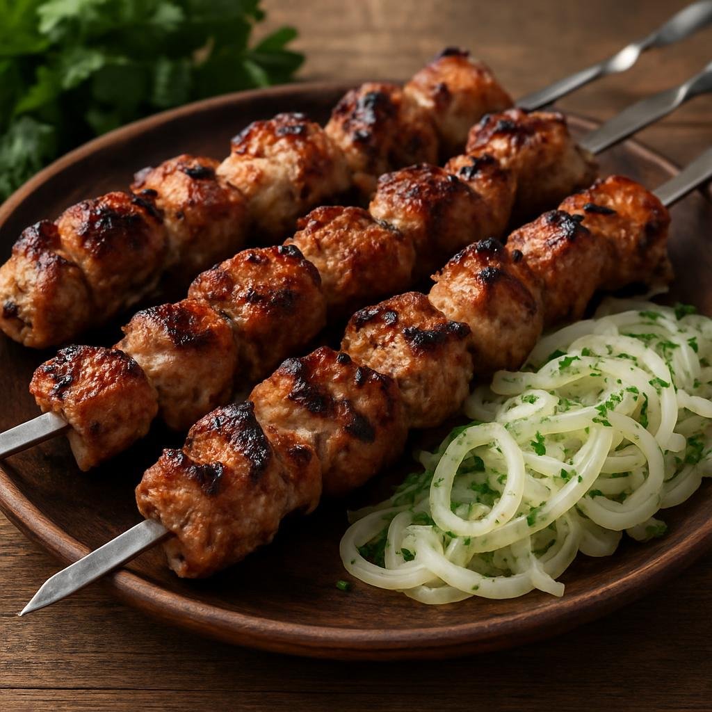 Entree: Russia – Cossack Cuisine – Шашлык ➤ Shashlyk (Skewered, marinated chunks of meat grilled over an open flame) recipe