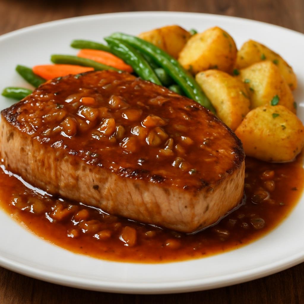 Entree: Portugal – Madeira – Bife de Atum (Pan-seared Madeira-style tuna steak with a garlic-shallot Madeira wine sauce) recipe