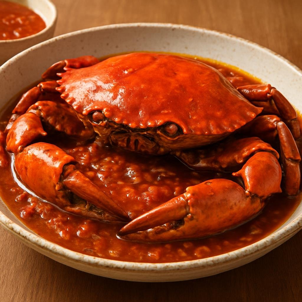 Entree: Australia – Queensland Coast – Queensland Mud Crab (Fresh whole mud crab cooked in a savory-spicy Queensland-style chili and tomato sauce) recipe