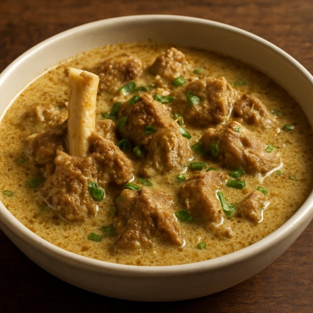 Entree: Bangladesh – Dhaka & Central Bangladesh – মাটন রেজালা ➤ Māṭan Rejālā (Slow-simmered spiced mutton in a fragrant yogurt and ghee-based gravy) recipe