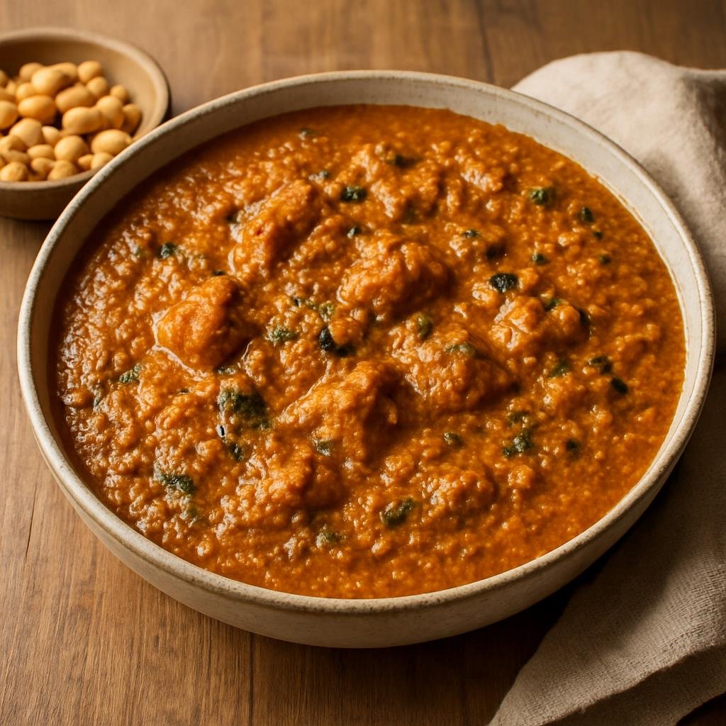 Entree: Nigeria – Kanuri Northeast – Kunu Gyada (Thick spiced groundnut porridge-style stew common in northeastern Nigeria) recipe