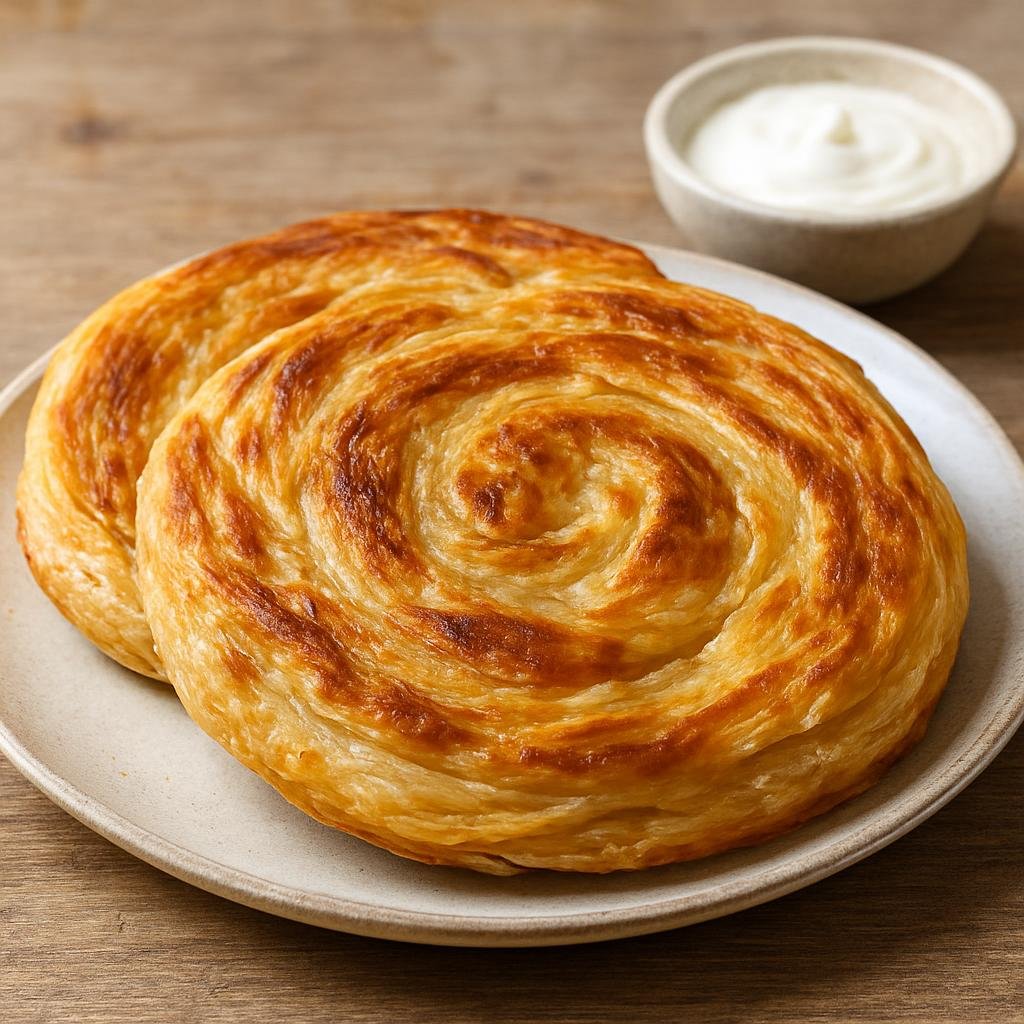Entree: Israel – Negev – מלוואח ➤ Malawach (Yemenite layered, pan-fried flatbread that is crisp on the outside and flaky inside) recipe