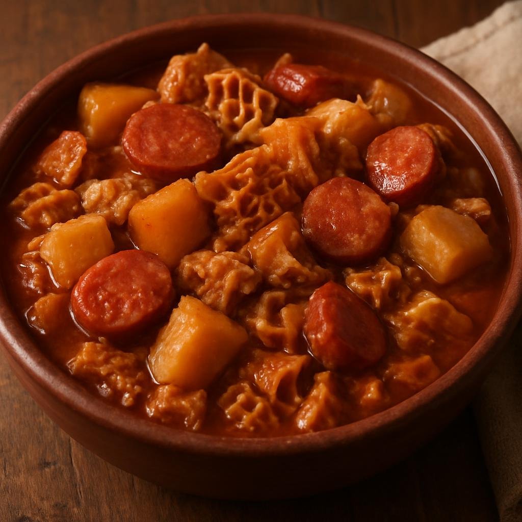 Entree: Brazil – Ceara – Panelada (Slow-simmered Ceará tripe stew with cassava and smoked sausage) recipe