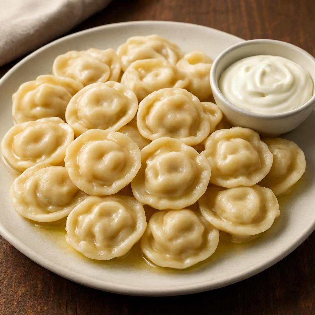 Entree: Russia – Cossack Cuisine – пельмени ➤ pelmeni (Small filled meat dumplings boiled and served with butter or sour cream) recipe