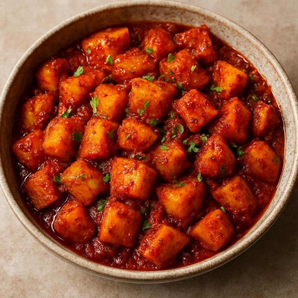 Entree: Ethiopia – Ethiopian Orthodox Fasting Cuisine – ድንች ወጥ ➤ Dinich Wet (Ethiopian spiced potato stew cooked with berbere and aromatics suitable for fasting) recipe