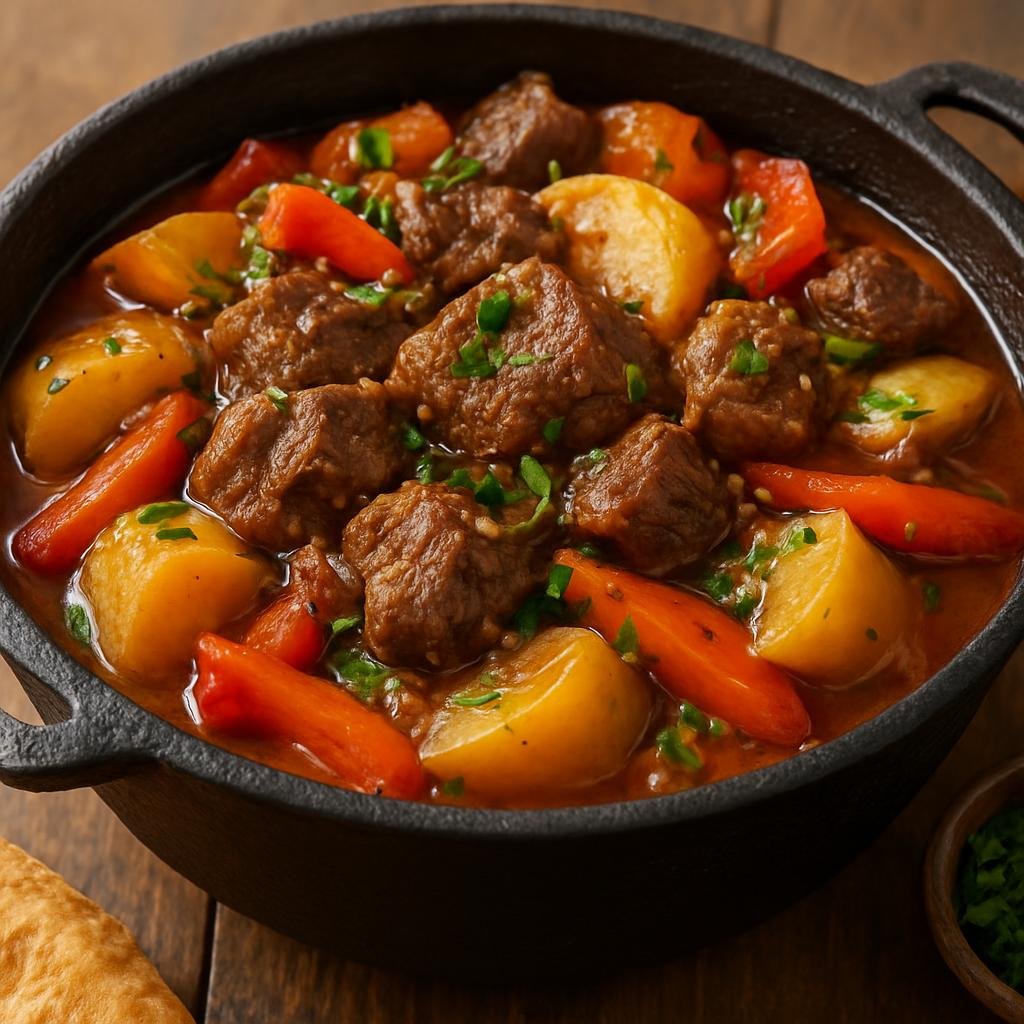 Entree: Uzbekistan – Tashkent – Kazan Kabob (Slow-simmered lamb and vegetables cooked together in a kazan-style cauldron) recipe