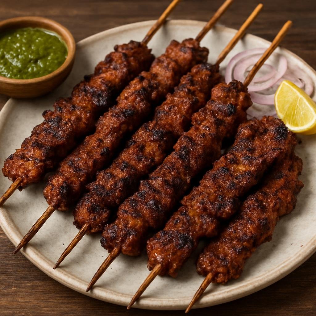 Entree: India – Bihar & Jharkhand – बिहारी कबाब ➤ Bihari Kabab (Thinly sliced spiced beef skewers marinated in mustard and aromatic spices, grilled to charred tenderness) recipe