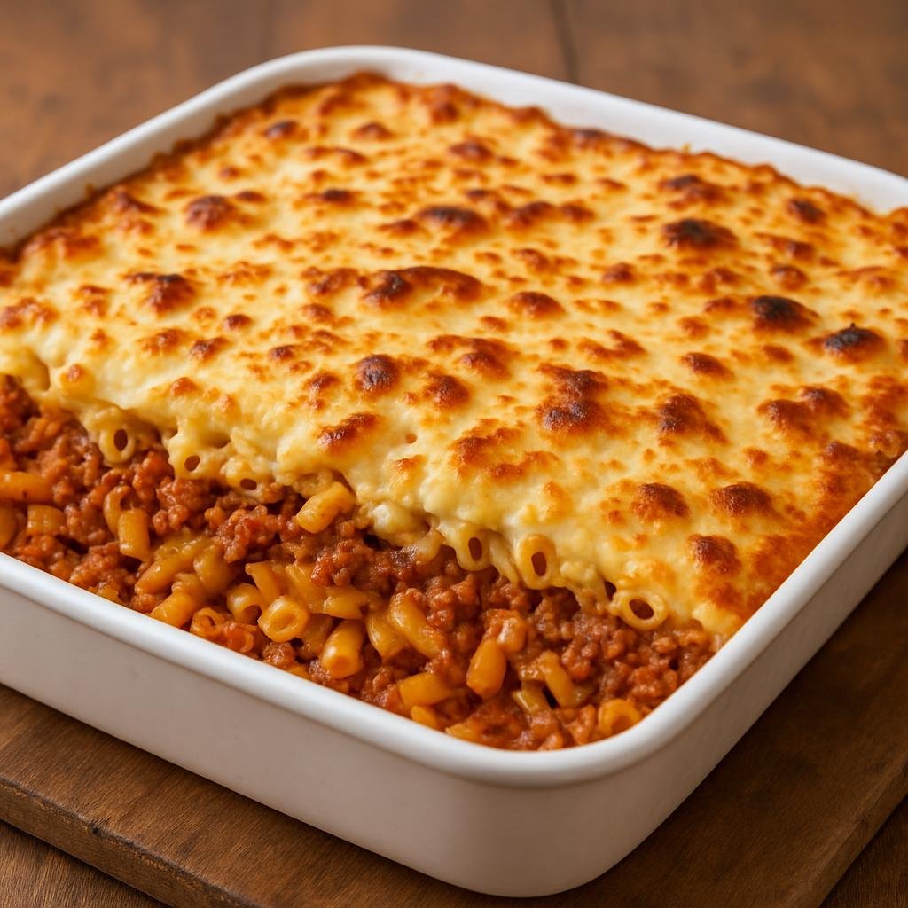 Entree: Egypt – Nubian Egypt – مكرونة بشاميل ➤ makarona bishamil (Egyptian baked pasta layered with spiced ground meat and creamy béchamel sauce) recipe