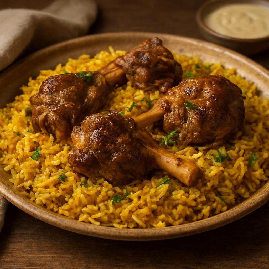 Entree: Saudi Arabia – Saudi Bedouin Cuisine – زربيان ➤ Zurbiyān (Fragrant Bedouin spiced rice and lamb pilaf cooked with yogurt and saffron) recipe