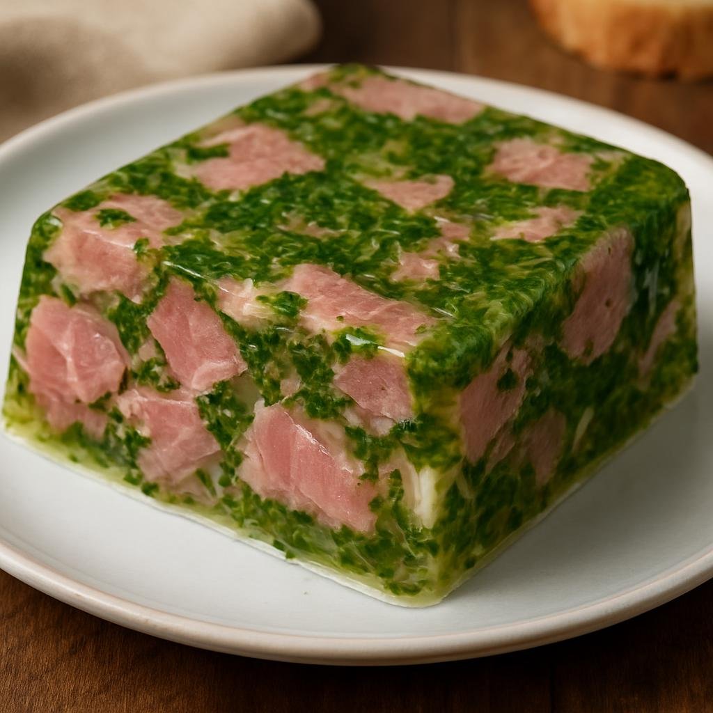 Entree: France – Burgundy – Jambon Persillé (Cold herbed ham set in a clear parsley-infused aspic) recipe