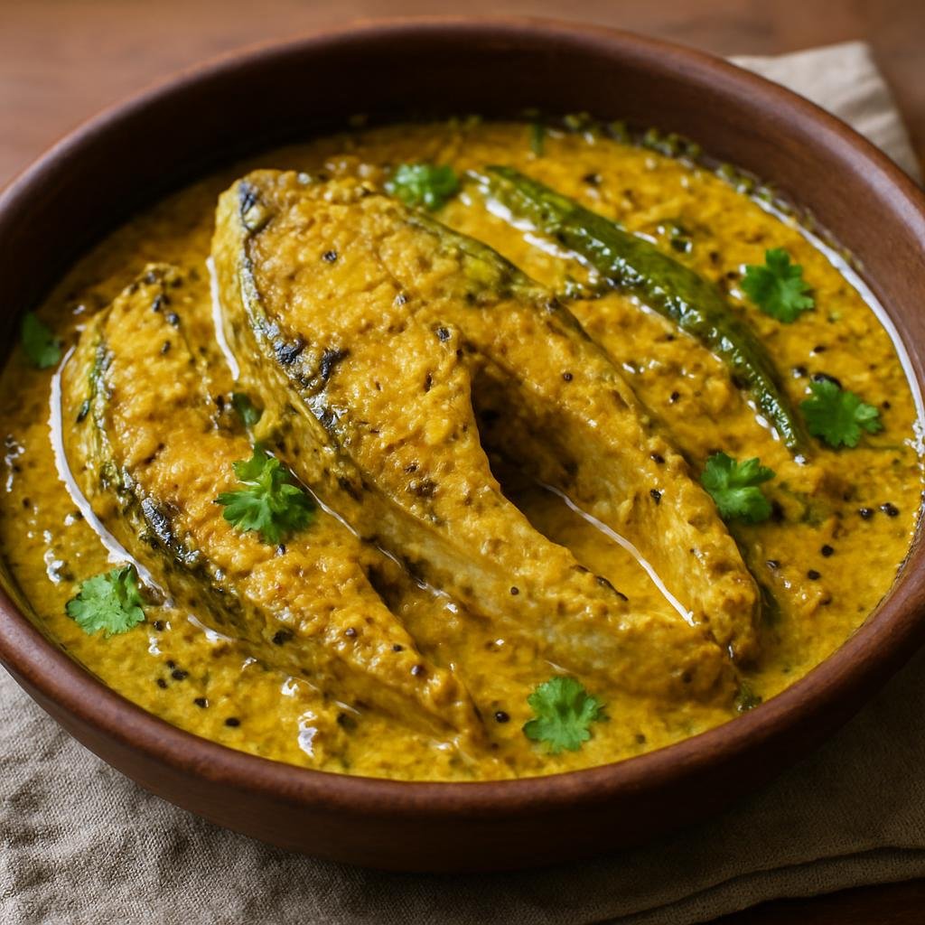 Entree: Bangladesh – Sylhet – ইলিশ ভাপা ➤ Ilish Bhapa (Steamed hilsa fish in a spiced mustard and poppy seed paste) recipe