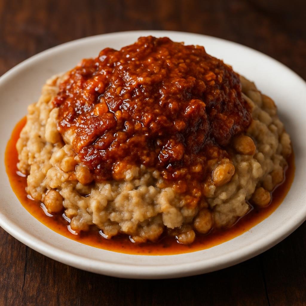 Entree: Nigeria – Lagos Street Food – Ewa Agoyin (Mashed spicy black-eyed peas served with a smoky, oil-rich pepper sauce typical of Lagos street vendors) recipe