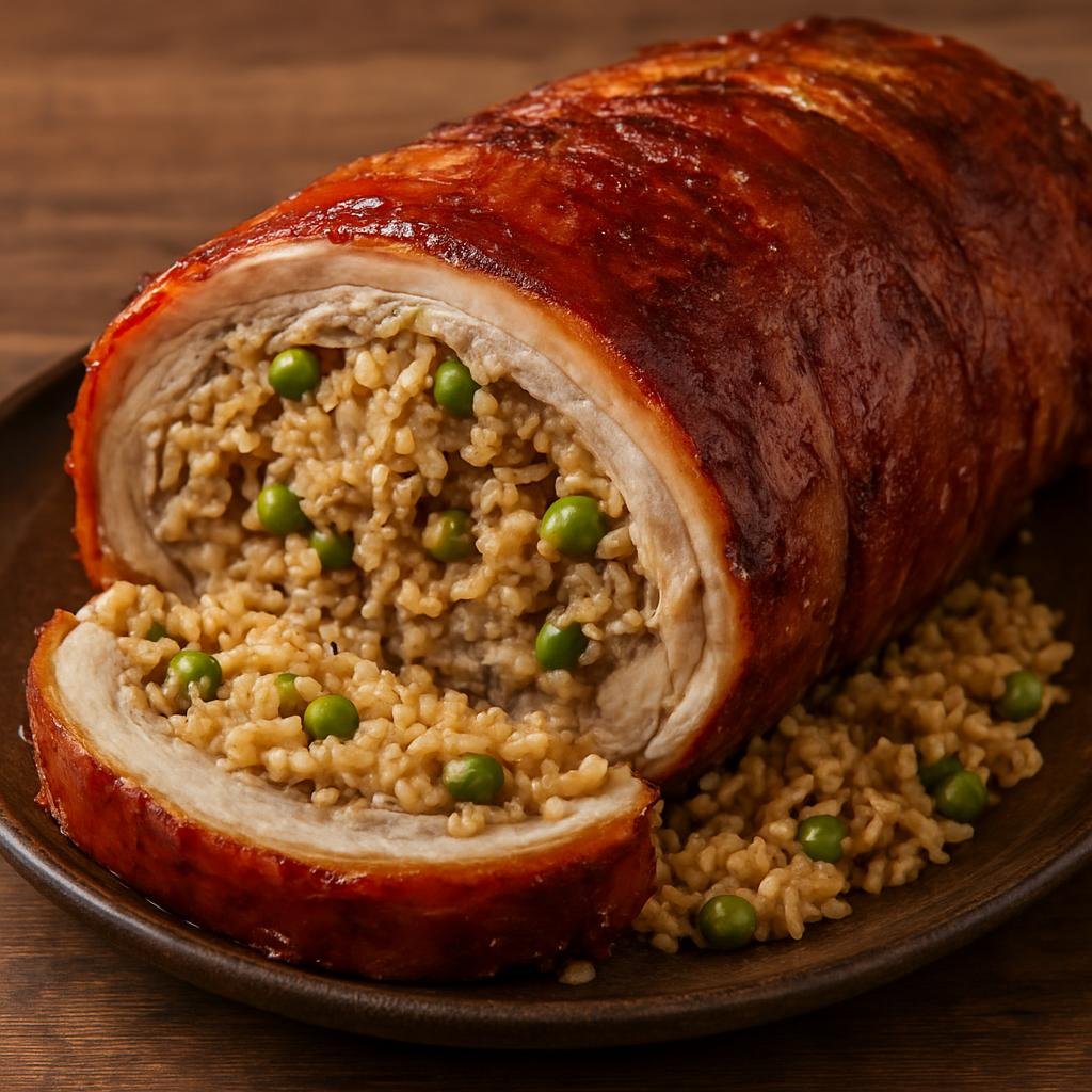 Entree: Colombia – Central Culinary Region – Lechona (Whole roast pork stuffed with seasoned rice and peas) recipe