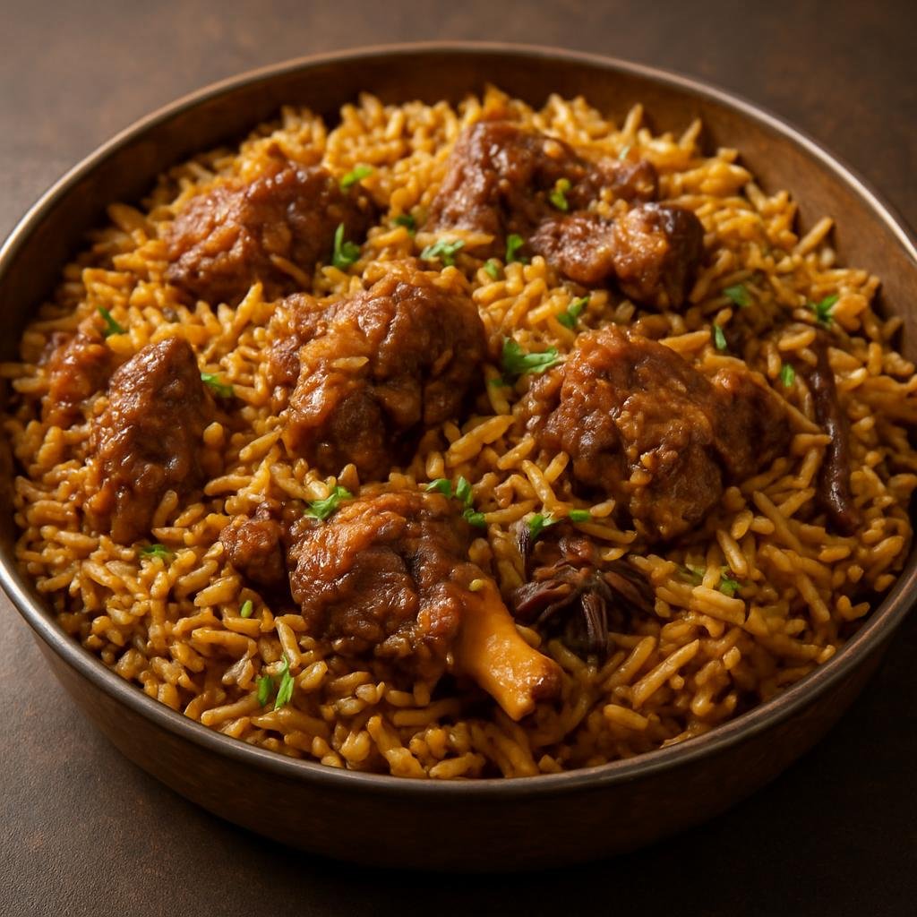 Entree: India – Bohri Muslim Cuisine – بوہری مٹن پلاؤ ➤ Bohri Mutton Pulao (Fragrant spiced rice slowly cooked with tender mutton in Bohri Muslim tradition) recipe