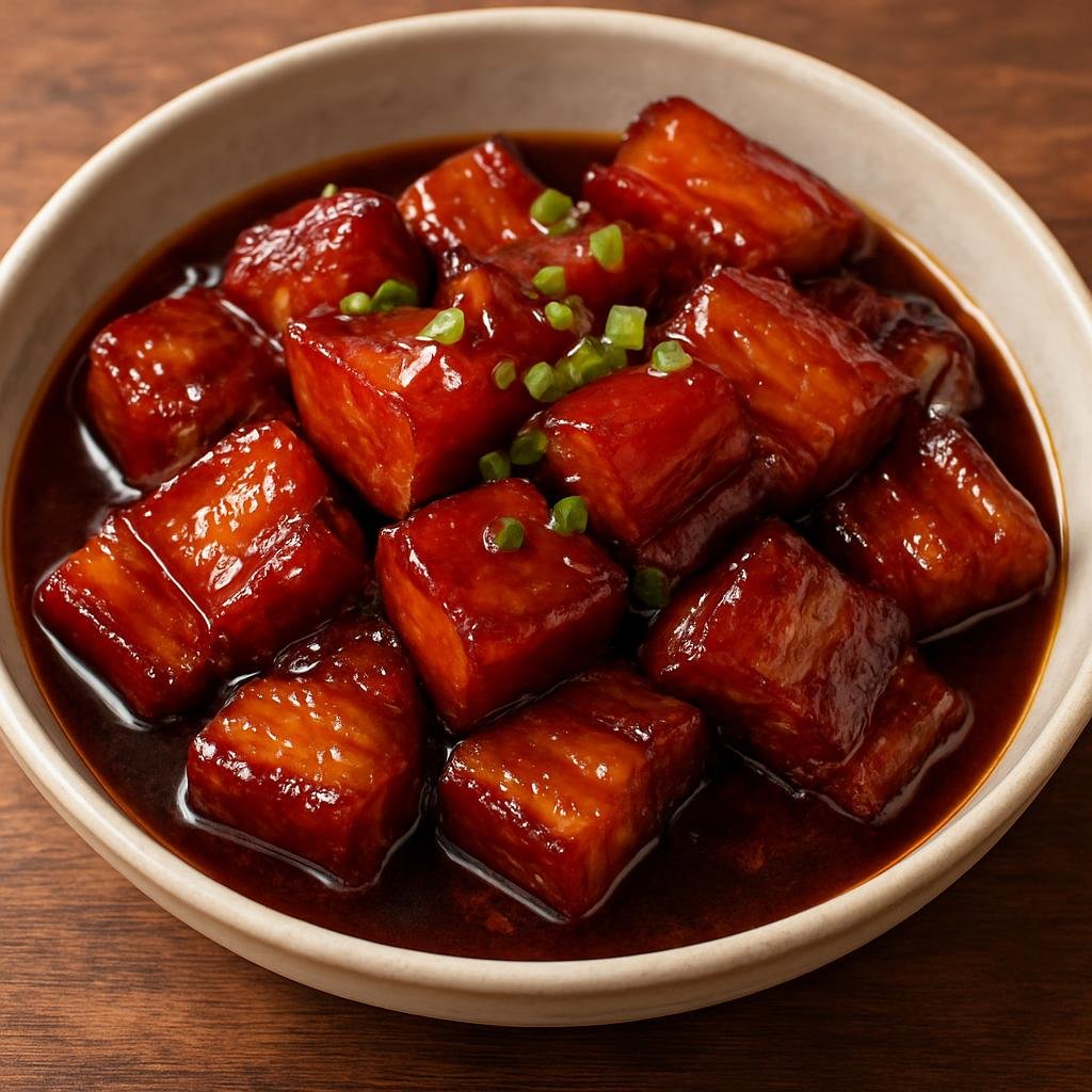 Entree: China – Gansu – 张掖炖肉 ➤ Zhāngyè Dùn Ròu (Slow-braised pork from Zhangye, Gansu, cooked in a savory-sweet soy and spice sauce) recipe