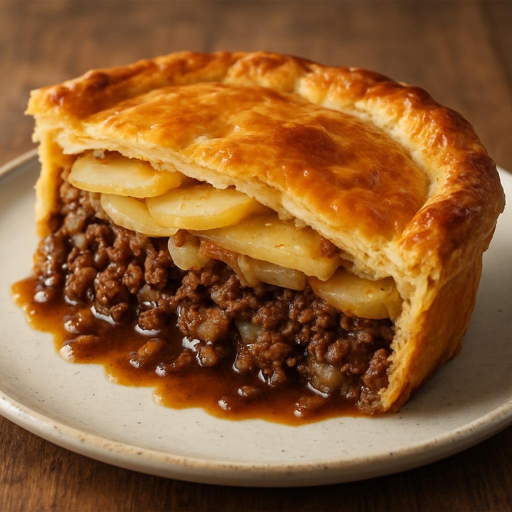 Entree: Canada – Montreal – Cipaille (Layered Quebecois meat and potato pie baked in a savory pastry with concentrated meat gravy) recipe