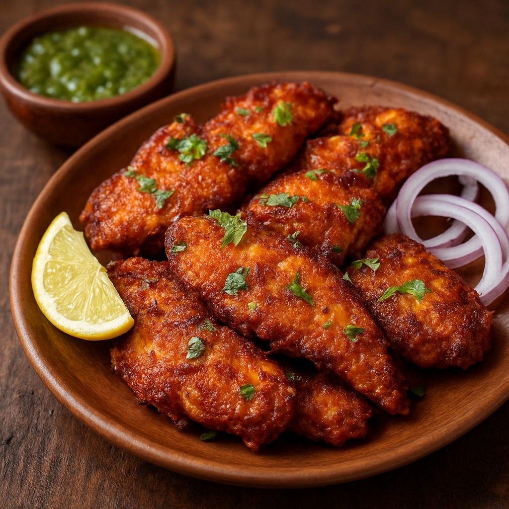 Entree: Pakistan – Lahore Street Food – لاہوری فرائیڈ فِش ➤ Lāhorī Fraīd Fish (Crispy deep-fried spiced fish prepared in a Lahore street-food style) recipe