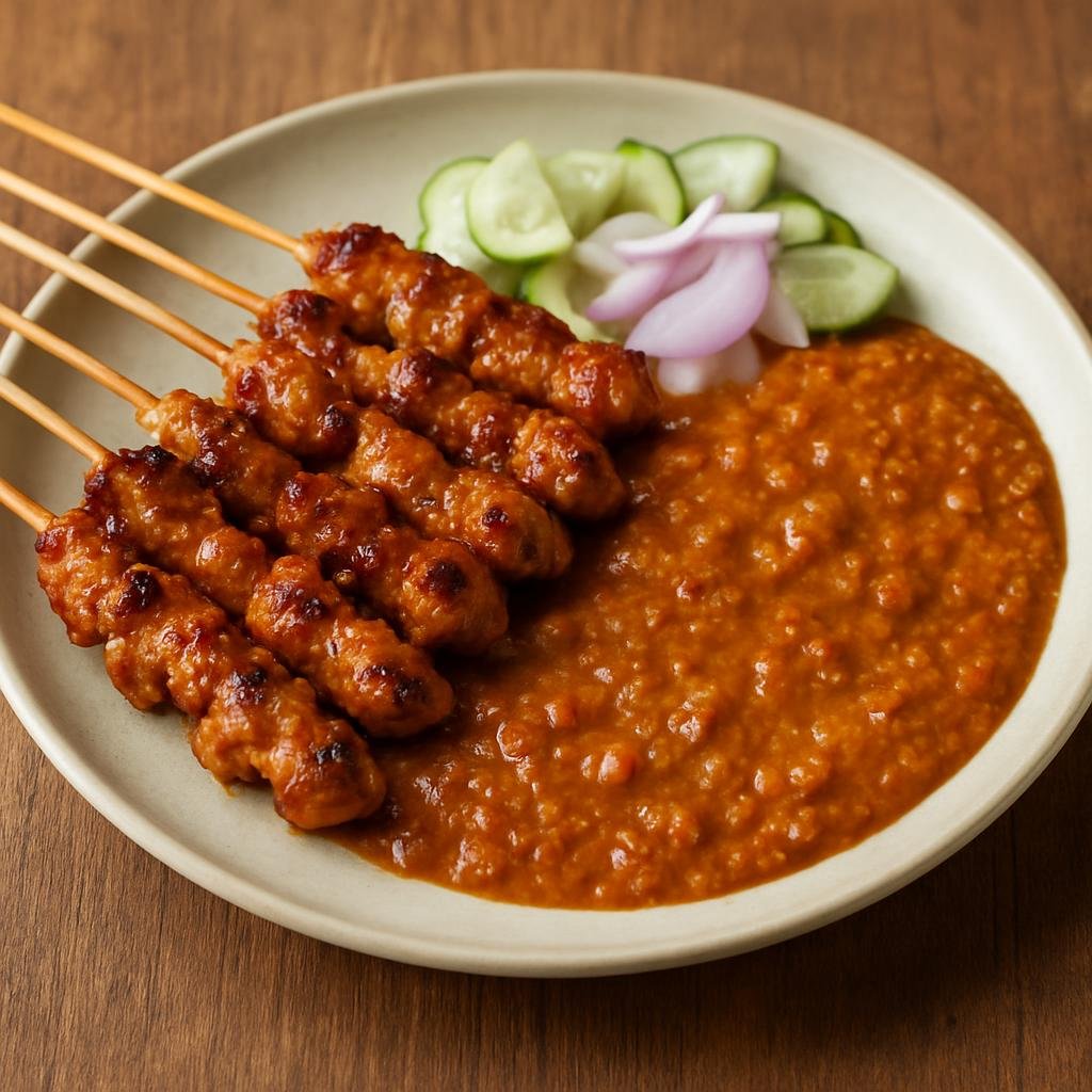 Entree: Indonesia – East Java – Sate Ponorogo (Ponorogo-style grilled skewered chicken served with a spiced peanut sauce) recipe