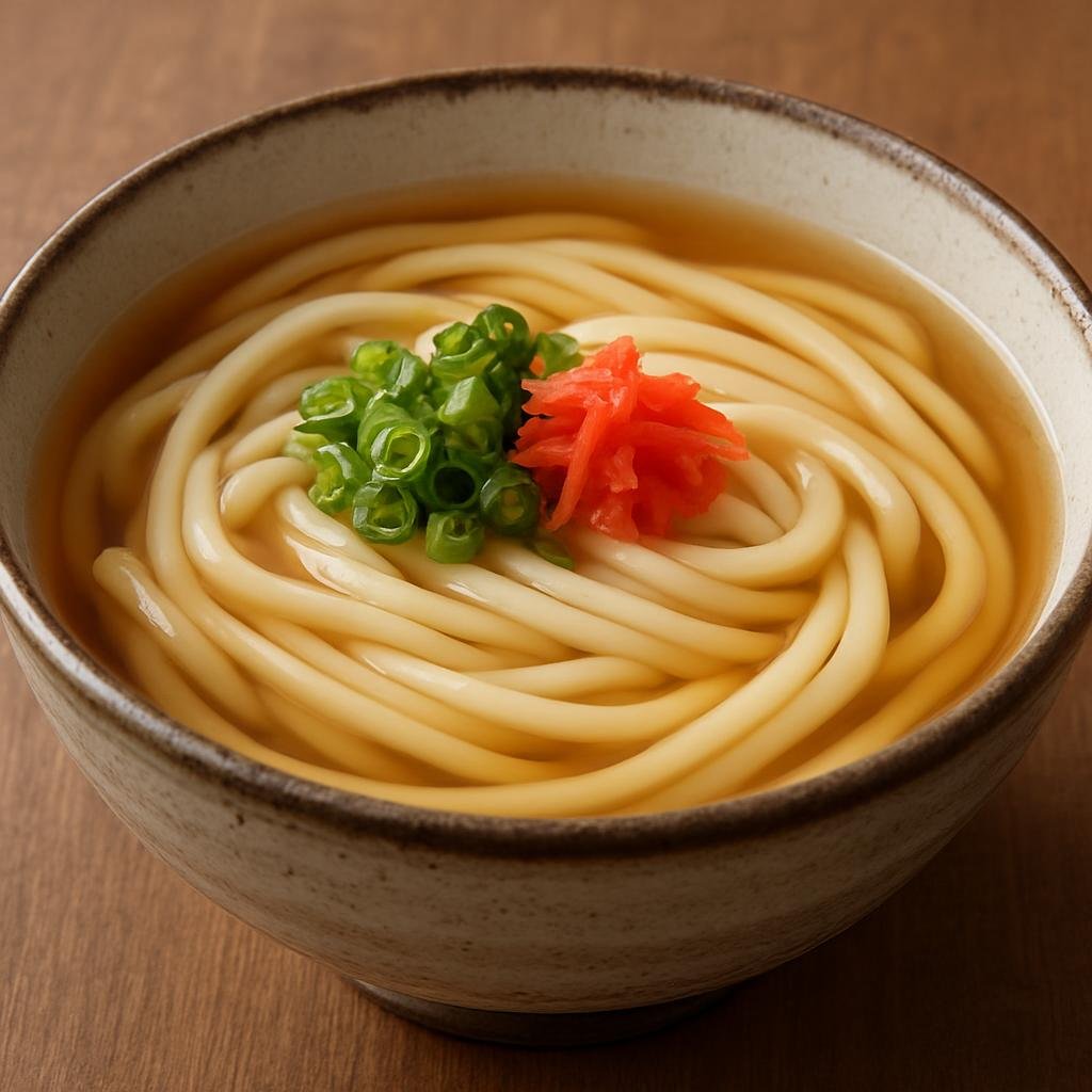 Entree: Japan – Kyushu – 博多うどん ➤ Hakata udon (Thick, soft wheat noodles served in a clear, umami-rich dashi broth typical of Fukuoka’s Hakata district) recipe