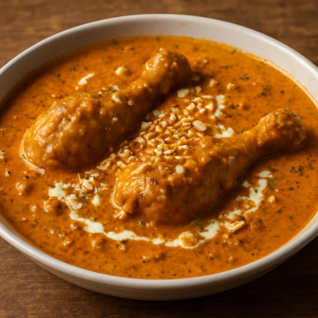 Entree: Pakistan – Mughlai Pakistani – مغلائی چکن کری ➤ Mughlā'ī Chicken Karī (Rich, aromatic chicken curry finished with cream and ground nuts in warm Mughlai spices) recipe