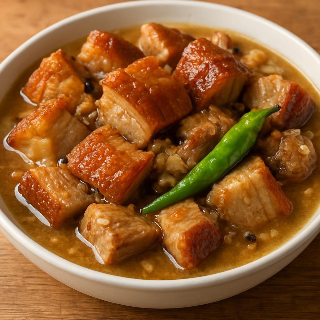 Entree: Philippines – Tagalog / Manila – Paksiw na Lechon (Slow-simmered roasted pork in a tangy vinegar and garlic sauce) recipe